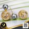 ต่างหู Stud สไตล์ดิออร์ ทับหลังบอลใหญ่ลายดอกเข็มประดับเพชร ไข่มุก Tahitian Pearl สายพันธุ์น้ำเค็มคัดเกรด สีเทา ทรงเกือบกลม ขนาด 8.0-9.0 mm เกรด AA-AA+ (มาตรฐาน PGS) ตัวเรือนวัสดุเงินแท้ 925 ชุบสีทอง ประดับเพชร White CZ / 3.4.65