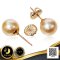 ต่างหู Stud ติดหูไข่มุกเม็ดเดี่ยว ไข่มุก South Sea Pearl สายพันธุ์น้ำเค็มคัดเกรด สีทอง Light - Middle Gold ทรงเกือบกลม ขนาด 8.0-8.5 mm เกรด AA+ Luster ดีเยี่ยม ตัวเรือนก้านต่างหูแบบ Stud ทับหลัง Lollipop วัสดุ Gold Filled 14K / 8.5.65