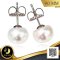ต่างหู Stud ติดหูไข่มุกเม็ดเดี่ยว ไข่มุก Freshwater Pearl สายพันธุ์น้ำจืดคัดเกรด สีขาว ทรงซาลาเปา ขนาด 9.0 mm เกรด AA+ Luster ดีเยี่ยม ตัวเรือนก้านต่างหูแบบ Stud ทับหลัง Tutu วัสดุเงินแท้ 925 ชุบสีทองคำขาว / 5.6.65