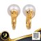 ต่างหูไข่มุก Edison กวักนาคีประดับเพชร ทับหลังแบบโอเมกา / 26.6.65