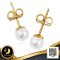 ต่างหู Stud ติดหูไข่มุก Freshwater Pearl สีขาว ทรงกลม ขนาด 5.0-5.5 mm / 24.7.65