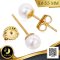 ต่างหู Stud ติดหูไข่มุก Freshwater Pearl สีขาว ทรงกลม ขนาด 5.0-5.5 mm / 24.7.65