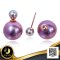ต่างหูไข่มุกติดหูสไตล์ดิออร์ ไข่มุกหน้า ไข่มุก Freshwater Pearl สีม่วง / 24.7.65