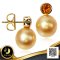 ต่างหูหมุดพลอยแท้ Citrine ไข่มุก South Sea สายพันธุ์น้ำเค็มคัดเกรด สีทอง Deep Gold / 12.8.65