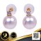 ต่างหู Stud ทองแท้ 18K หมุดเพชรแท้ ห้อยไข่มุก Akoya สีขาว / 6.9.65