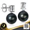 ต่างหูเพตราพลอยแท้ทรง Princess Cut ห้อยไข่มุกTahitian Pearl