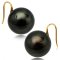 15.0-15.5 mm, Tahitian Pearl, Fish Hooks Spoon Earrings