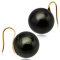 15.0-15.5 mm, Tahitian Pearl, Fish Hooks Spoon Earrings