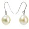 9.37 mm and 9.53 mm, Gold South Sea Pearl, Fish Hooks Earrings