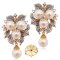 Approx. 7.0 - 8.0 mm, Akoya Pearl, Cherry Blossom Jacket Stud Earrings