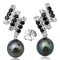 Approx. 12.5 mm, Tahitian Pearl, Honeycomb Earring