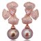 Approx. 13.0 - 13.5 mm, Edison Pearl, Ginkgo Dangle Earrings