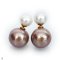 Approx. 9.0 - 15.0 mm, Edison Pearl, Front Back Twin Pearl Double Stud Earrings