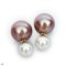 Approx. 9.0 - 15.0 mm, Edison Pearl, Front Back Twin Pearl Double Stud Earrings