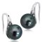 Approx. 9.0 mm, Tahitian Pearl,  Fish Hooks (Spoon) Earrings