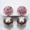 Approx.15.0 mm, EdisonPearl, Pink Tourmaline Jacket Earrings