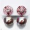 Approx.15.0 mm, EdisonPearl, Pink Tourmaline Jacket Earrings