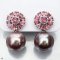 Approx.15.0 mm, EdisonPearl, Pink Tourmaline Jacket Earrings