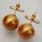 Approx. 13.0 - 13.4 mm, Gold South Sea Pearl, Stud Earrings