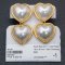 Approx. 18.0 - 19.0 mm, Heart Mabe Gold South Sea Pearl, Stud Dangle Pearl Earrings