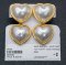 Approx. 18.0 - 19.0 mm, Heart Mabe Gold South Sea Pearl, Stud Dangle Pearl Earrings