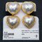 Approx. 18.0 - 19.0 mm, Heart Mabe Gold South Sea Pearl, Stud Dangle Pearl Earrings