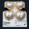 Approx. 18.0 - 19.0 mm, Heart Mabe Gold South Sea Pearl, Stud Dangle Pearl Earrings