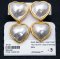 Approx. 18.0 - 19.0 mm, Heart Mabe Gold South Sea Pearl, Stud Dangle Pearl Earrings