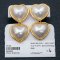 Approx. 18.0 - 19.0 mm, Heart Mabe Gold South Sea Pearl, Stud Dangle Pearl Earrings