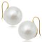 19.40 x 19.28 mm and 19.48 x 19.37 mm, White South Sea Pearl, Fish Hooks (Spoon) Earrings