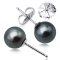 (GIA) 8.83 mm and 8.97 mm , Tahitian Pearl , Stud Earrings