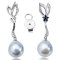 (GIA) 9.49 x 8.90 mm and 9.46 x 9.34 mm South Sea Pearl Dangle Earrings