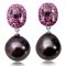 (GIA) 10.06 mm and 10.04 mm Tahitian Pearl Pink Sapphire Earrings