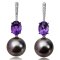 10.95 mm and 10.92 mm Tahitian Pearl Diamond Dangle Earrings