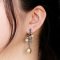 (GIA) 5.85 mm to 10.01 mm, South Sea Pearl, Fancy Sapphire Dangle Earrings