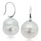 13.94 mm and 14.13 mm White South Sea Pearl Fish Hooks Earrings