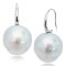 14.98 mm and 15.14 mm White South Sea Pearl Fish Hooks Earrings