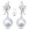 15.23 mm and 15.20 mm South Sea Pearl Dangle Earrings