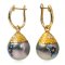 11.52 mm and 11.60 mm, Maki-e Tahitian Pearl, Latch Back Earrings