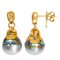 11.80 mm and 11.90 mm, Maki-e Tahitian Pearl, Diamond Earrings