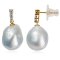 12.58 -12.70 mm, The Rock Premium, Diamond Dangle Pearl Earring