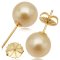 12.0-12.5 mm, Gold South Sea Pearl, Stud Earrings