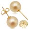 12.0-12.5 mm, Gold South Sea Pearl, Stud Earrings