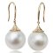 13.66 mm and 13.82 mm , South Sea Pearl (Sphere), Fish Hooks Earrings