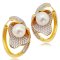 9.0 mm, Akoya Pearl, Cella Lilly Hoop Earrings