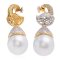 (GIA) 14.31 x 13.92 mm and 14.18 x 14.01 mm, White South Sea Pearl, Peacock Jacket Earrings