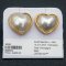 Approx.13.0-14.0 mm, Heart Mabe Gold South Sea Pearl, Stud Earrings