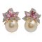 Approx. 14.0 mm , South Sea Pearl , Maple Leaf Pearl Stud Earrings