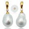 Approx. 14.0 mm, The Rock Premium, Diamond Dangle Pearl Earrings