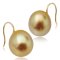 12.53-12.61 mm, Gold South Sea Pearl, Fish Hooks Earrings